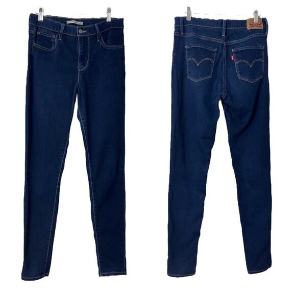Levi’s Women’s Jeans 720 9" High Rise Super Skinny Ankle Dark Blue Size 28 - Picture 6 of 6